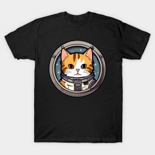 Cute Cat Astronaut Illustration, Space Kitty T-Shirt